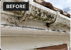 Before: dirty fascia and soffit